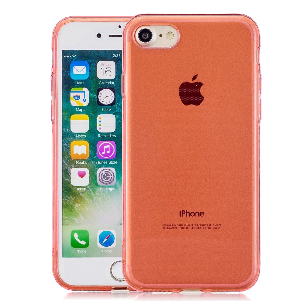 for iPhone 6/6S / 6 Plus/6S Plus 7/8 7 Plus/8 Clear Colorful TPU Back Cover Cellphone Case Shell Red - Image 2