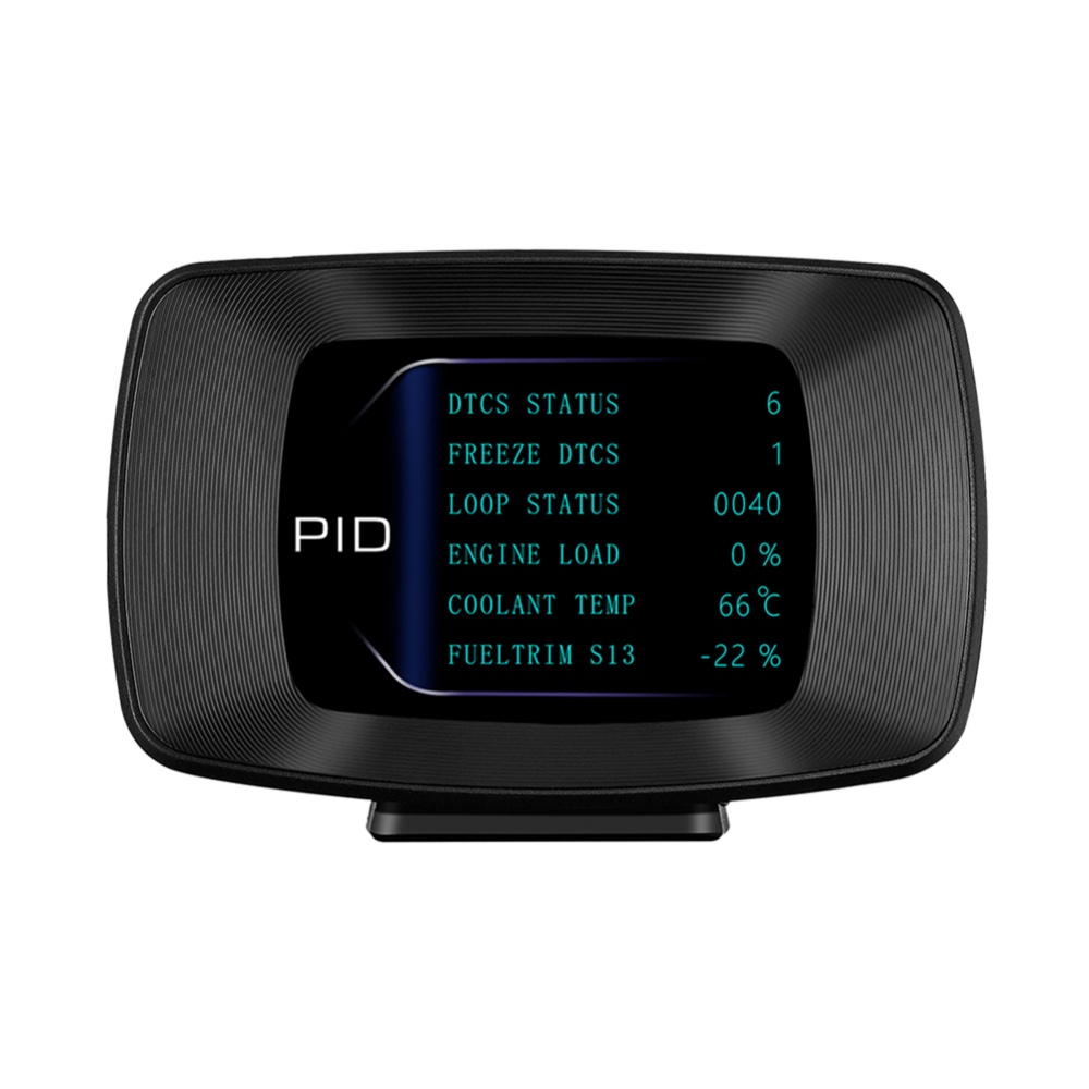 Car Hud Head-up Display Smart Digital Multi-function Temperature Gauge Voltage Speed Meter Alarm Black - Image 2