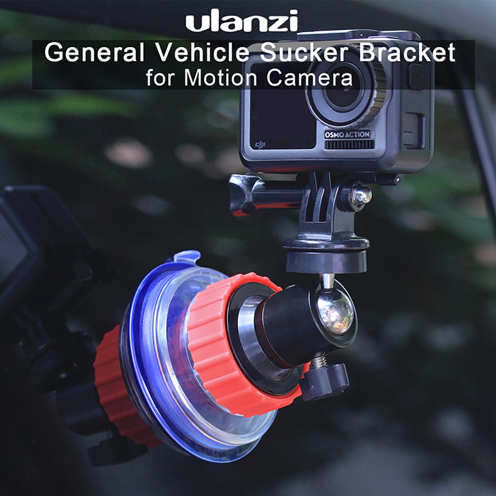 ULANZI U-50 Action Camera Sucker Holder Car Mount Glass Suction Cup Bracket for GoPro DJI Osmo red - Image 3