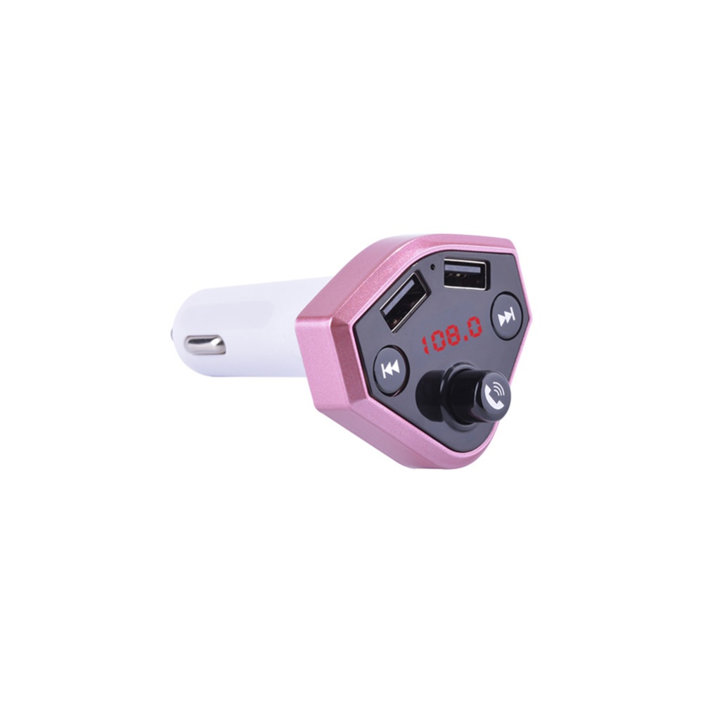 B4 12V 24V Car Cigarette Lighter Socket USB Charger MP3 Player Bluetooth Hands-free Rose Golden - Image 3