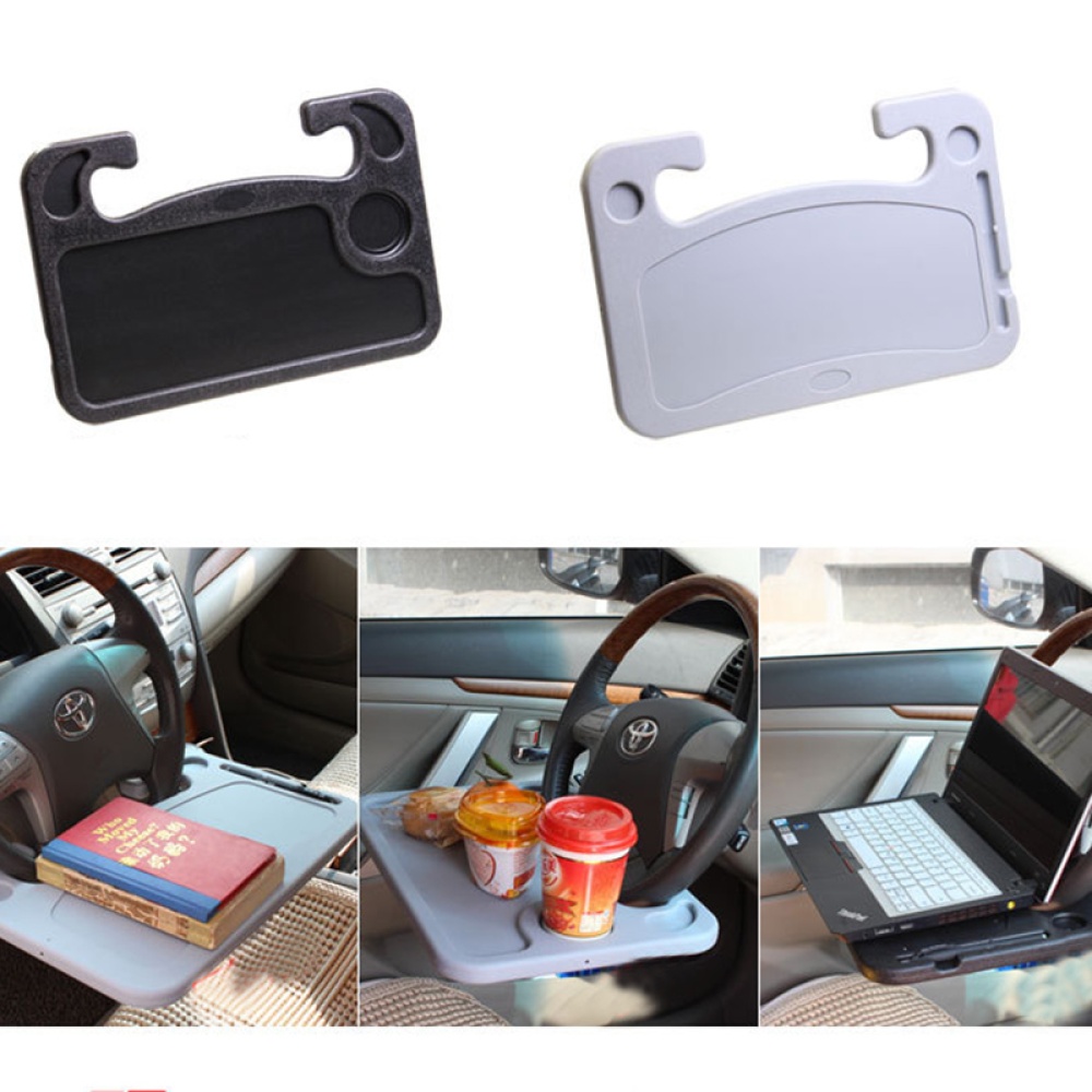 Car Desk Laptop Computer Table Steering Wheel Universal Eat Work Coffee Drink Holder Seat Tray Stand black - Image 3