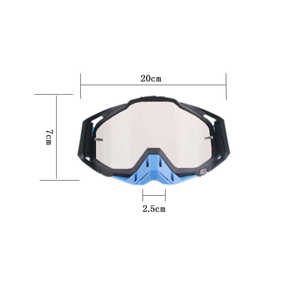 Motocross Goggles Motorcycle Glasses Racing Moto Bike Cycling Gafas Sunglasses Blue white + black - Image 2