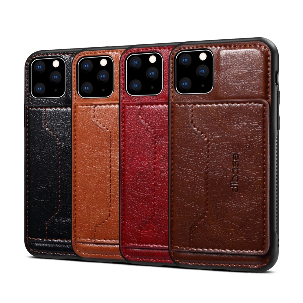 For iPhone 11/11 Pro/11 Pro Max Cellphone Smart Shell 2-in-1 Textured PU Leather Shock-Absorption Anti-Fall Card Holder Stand Function Phone - Image 3