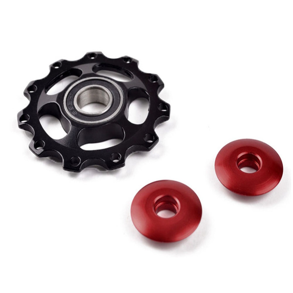 11T Aluminium Jockey Wheel Bicycle Rear Derailleur Pulley Guide Bearing red - Image 2