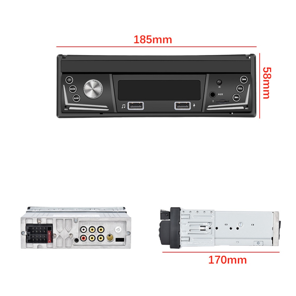 7-inch Car Multimedia Mp5 Player Retractable Screen Bluetooth Reversing Video Radio Black - Image 3