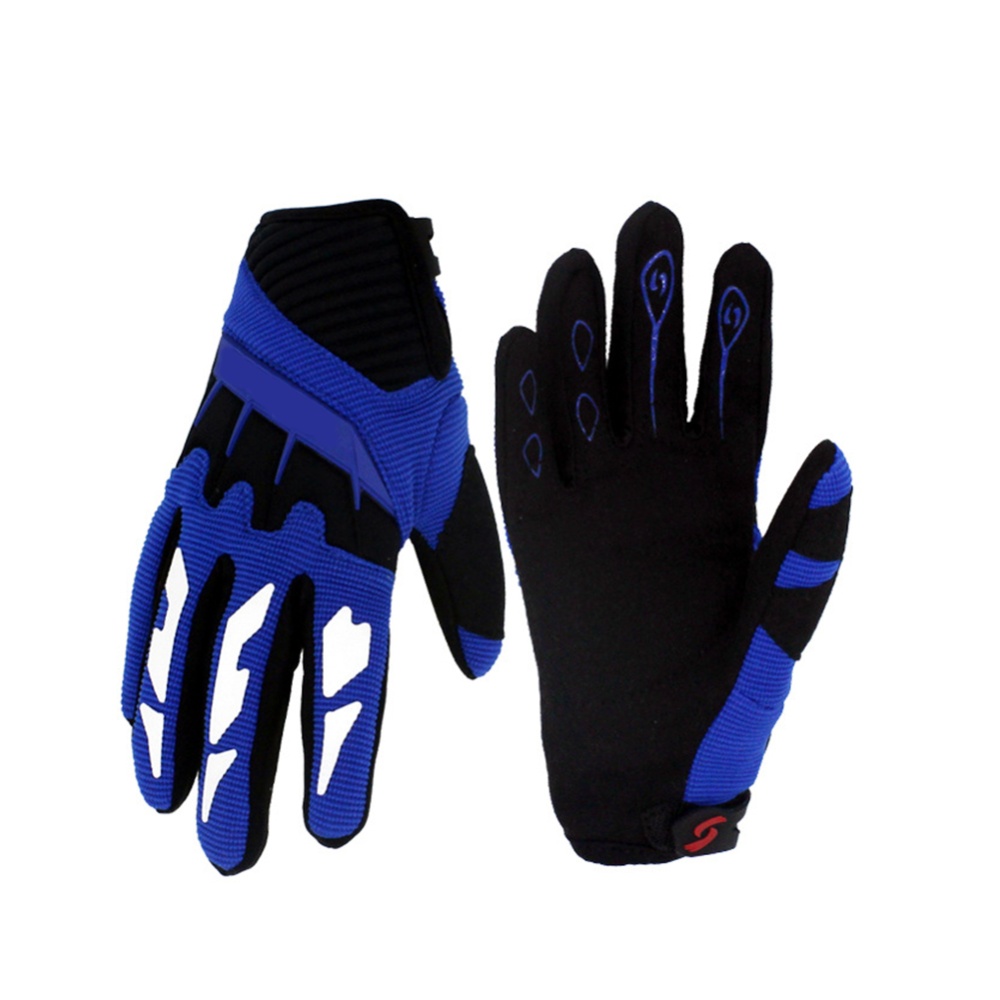 Kids Children Skiing Gloves Winter Warm Outdoors Windproof Anti-slip Coldproof blue_M - Image 3