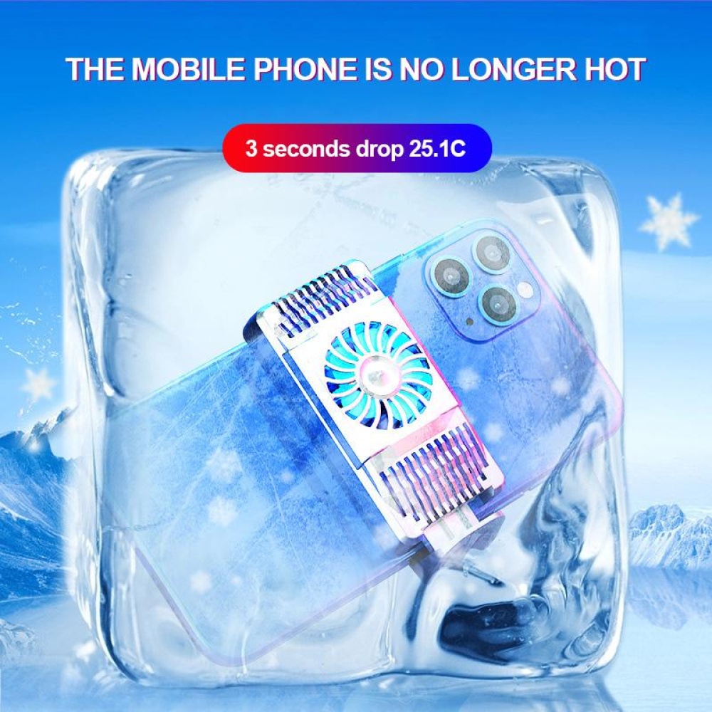 Air Cooler Mobile Phone Fast Radiator For Android IOS Smartphone Cooling Fan Silver - Image 3