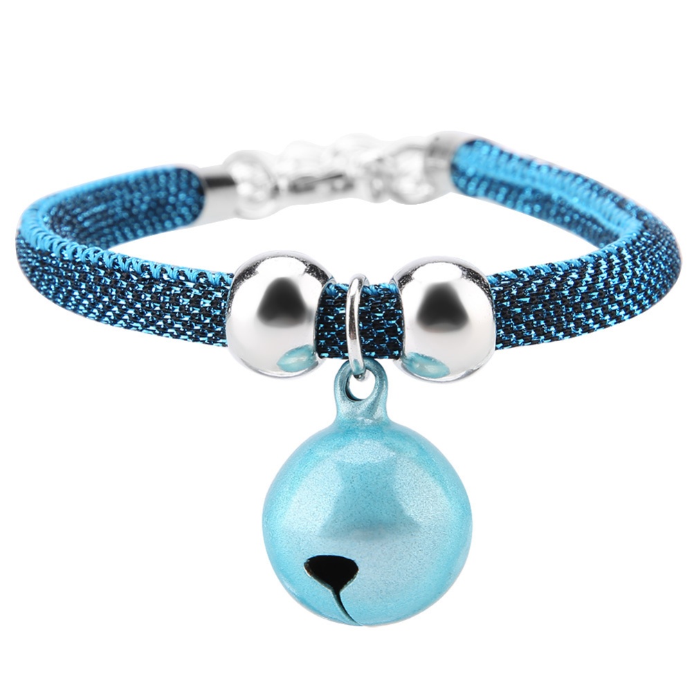 Pet Dog Cat Collar With Bell Adjustable Necklace Multicolor Neck Chain Accessories Supplies red - Image 3