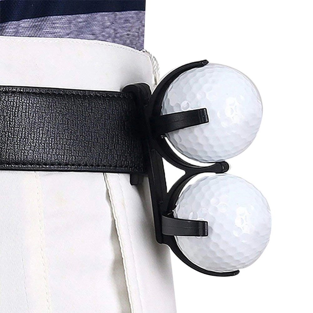 Portable Rotatable Folding Plastic Golf Ball Clamp Storage Holder with Belt Clip Golfing Sporting Training Tool Accessory black - Image 2