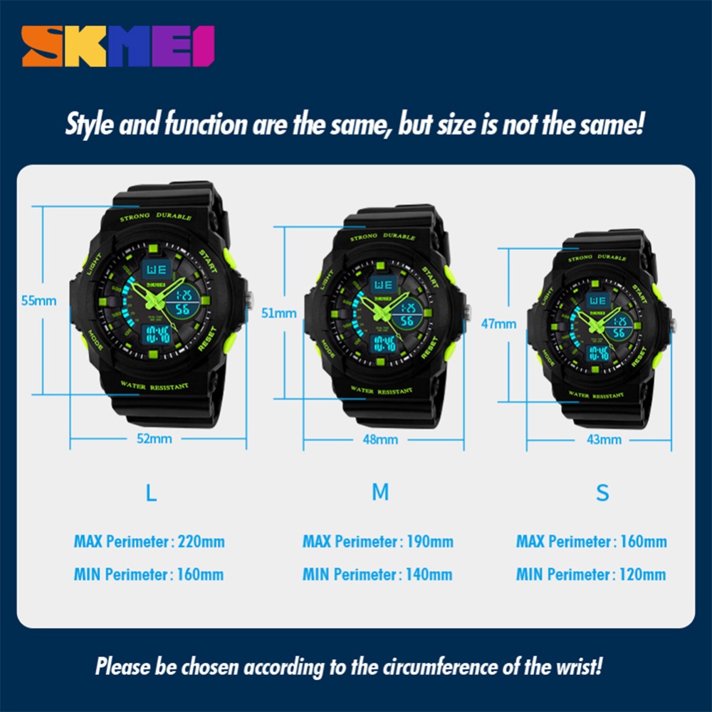 SKMEI Men Watch Classic Popular Waterproof Business Fashion Sports Multifunctional Electronic green - Image 3