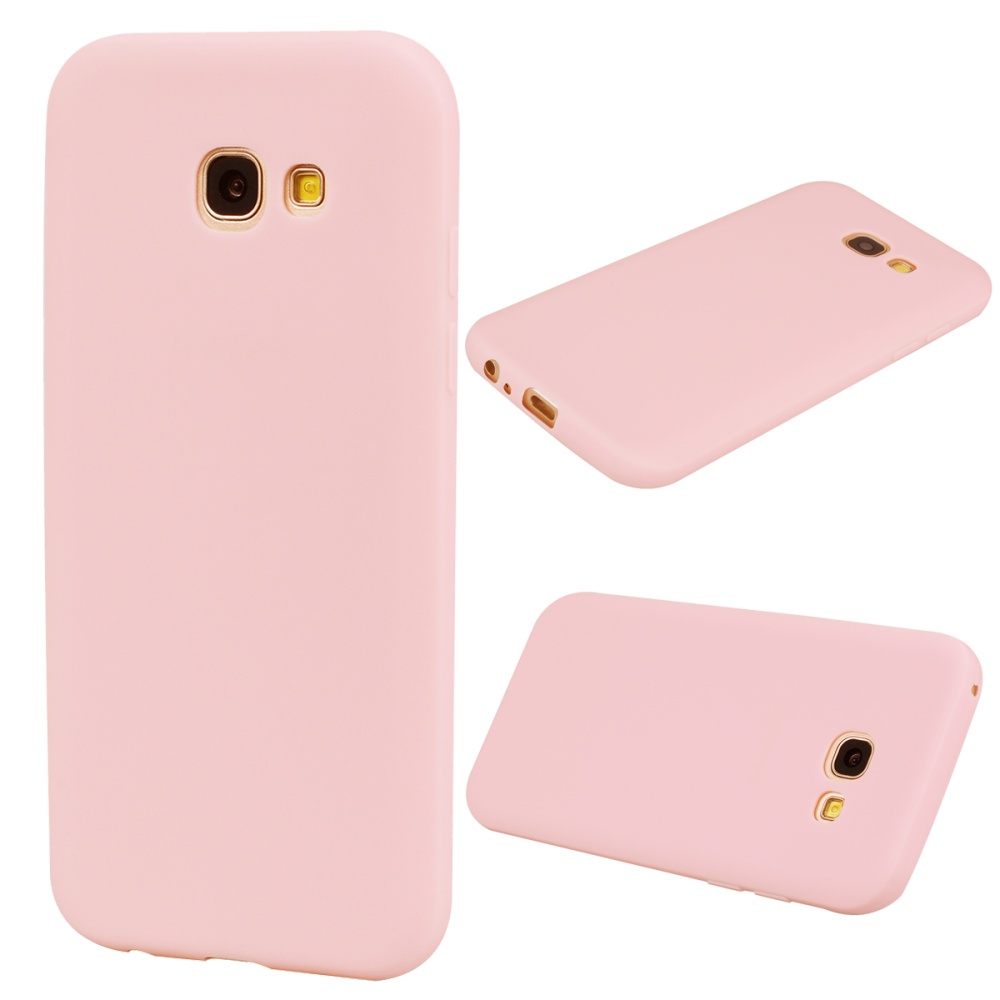 for Samsung A5 2017 Cute Candy Color Matte TPU Anti-scratch Non-slip Protective Cover Back Case Light pink - Image 3