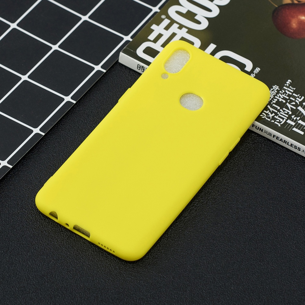 For Samsung A10S A20S Shockproof TPU Back Cover Soft Candy Color Frosted Surface Mobile Phone Case yellow - Image 3