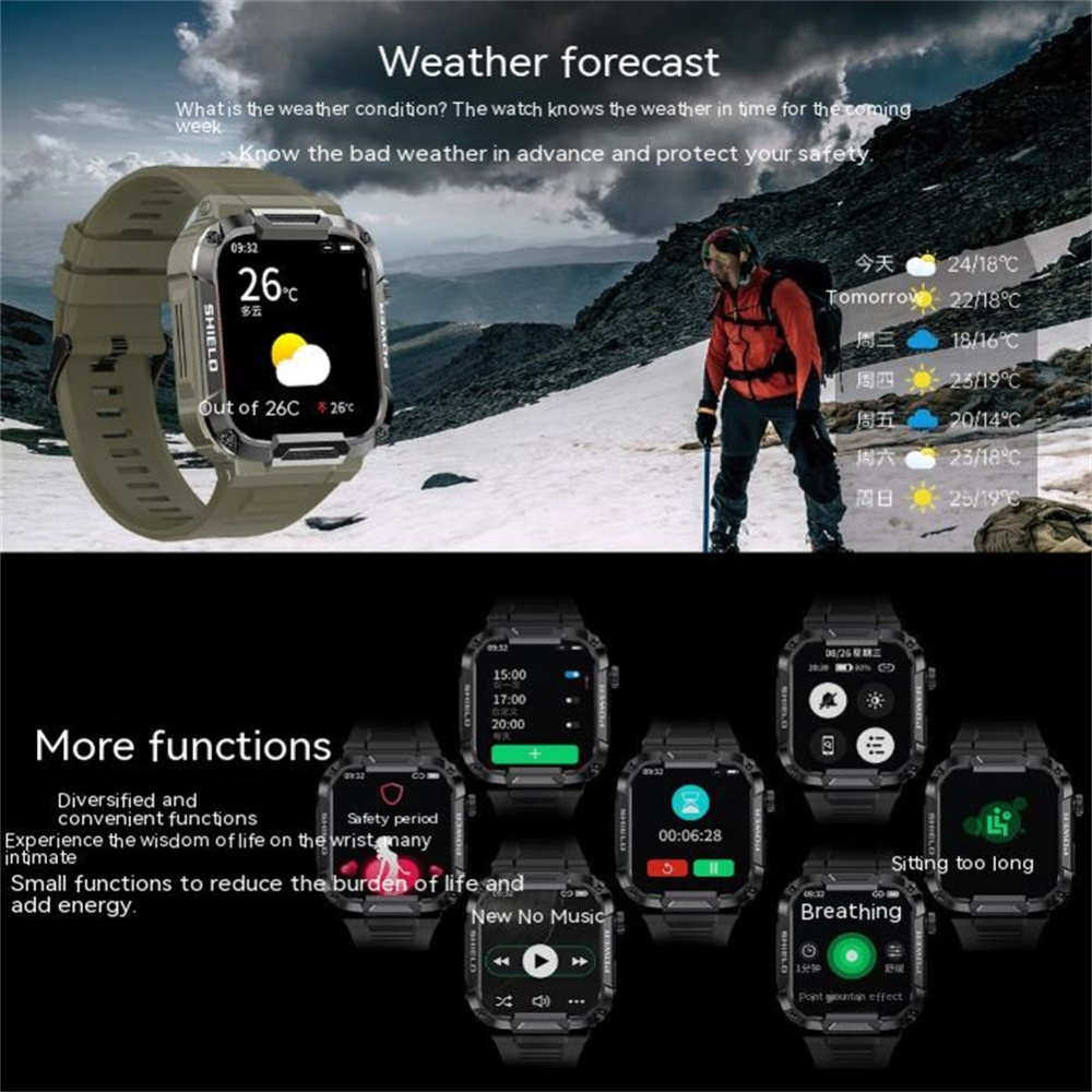 Mk66 Smart Watch Outdoor Bluetooth Call Music Play Heart Rate Monitor Bracelet - Image 2