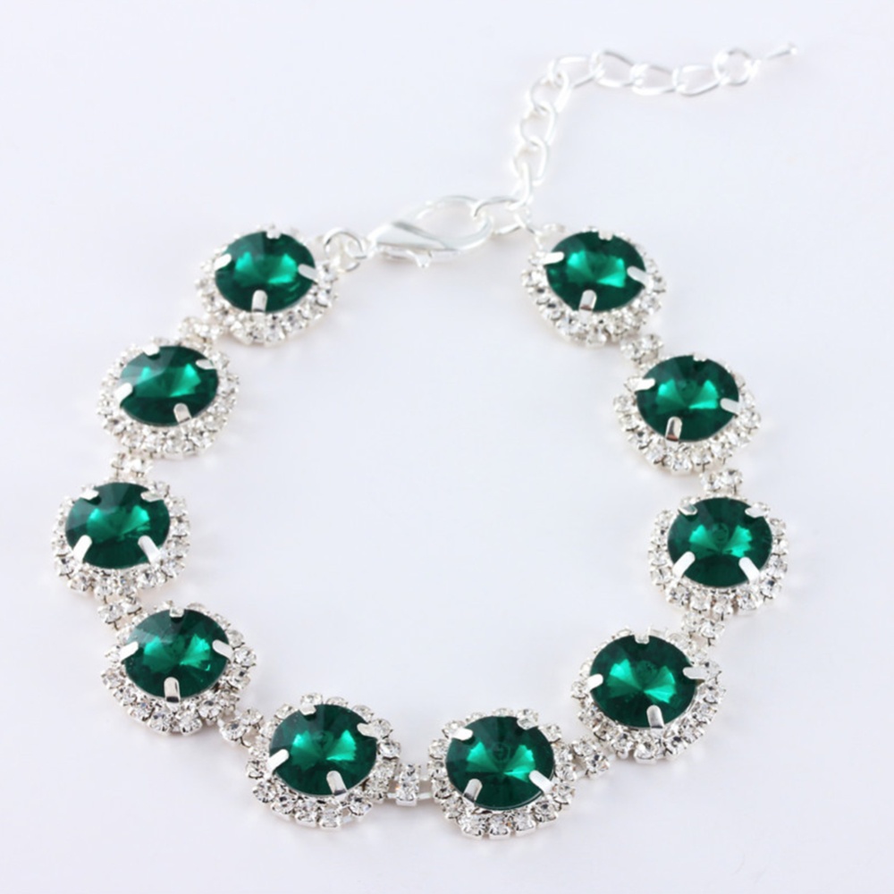 Pet Dog Bling Shiny Necklace Ornament Luxury Crystal Rhinestone Collar For Wedding Accessories green M - Image 2