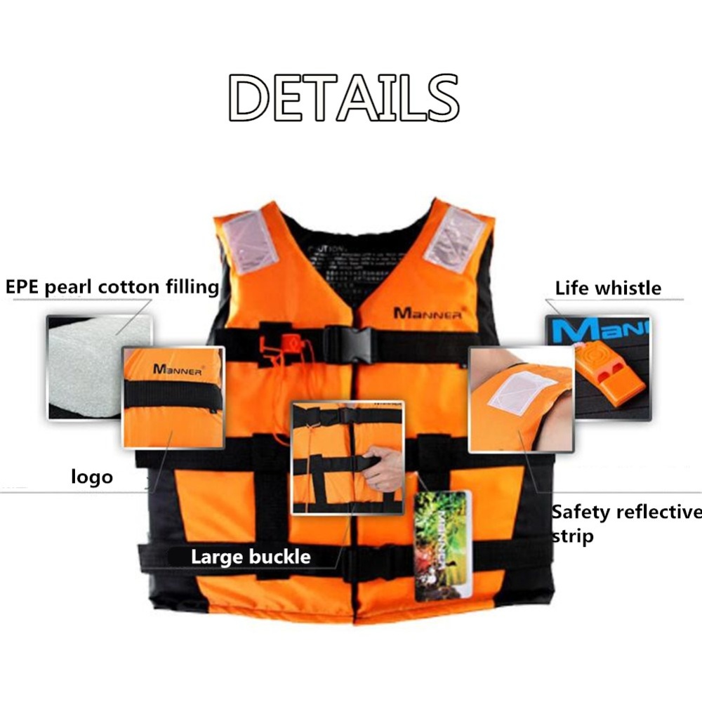 Outdoor Adult Buoyancy Suit Lifejacket Orange M - Image 2