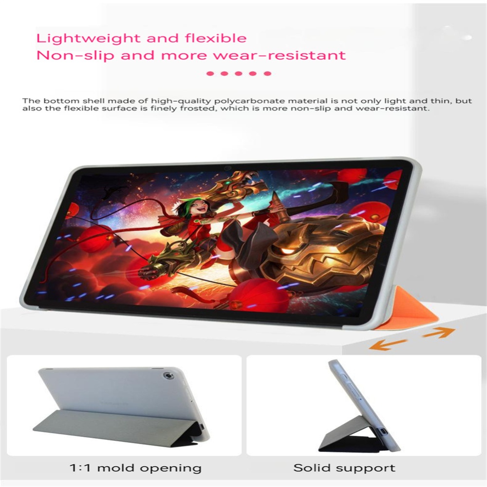 Tablet Pc Case Ultra-thin Soft Leather Protective Cover Bracket Stand Compatible For Teclast T40 Pro silver - Image 2