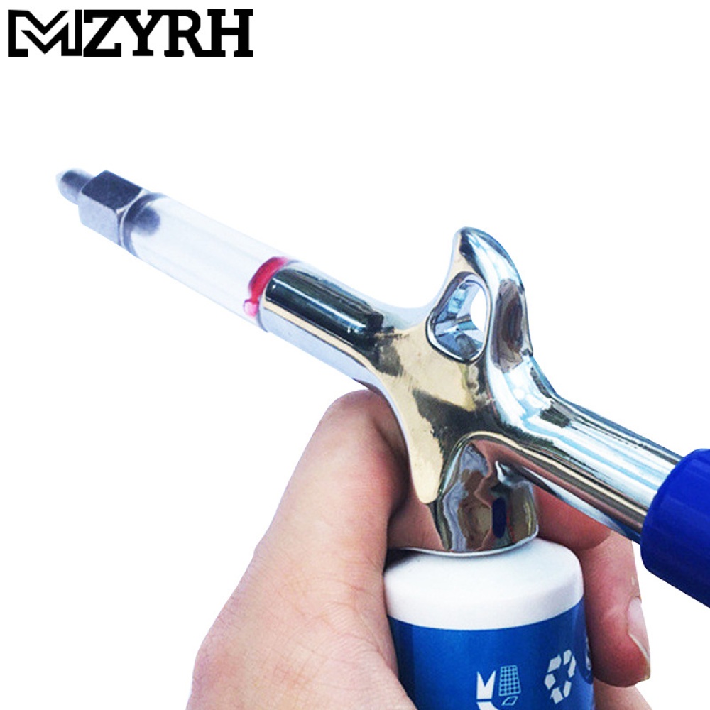 Bicycle Lubrication Grease Oil Precise Injector Mountain Bike Repair Tools Silver - Image 2