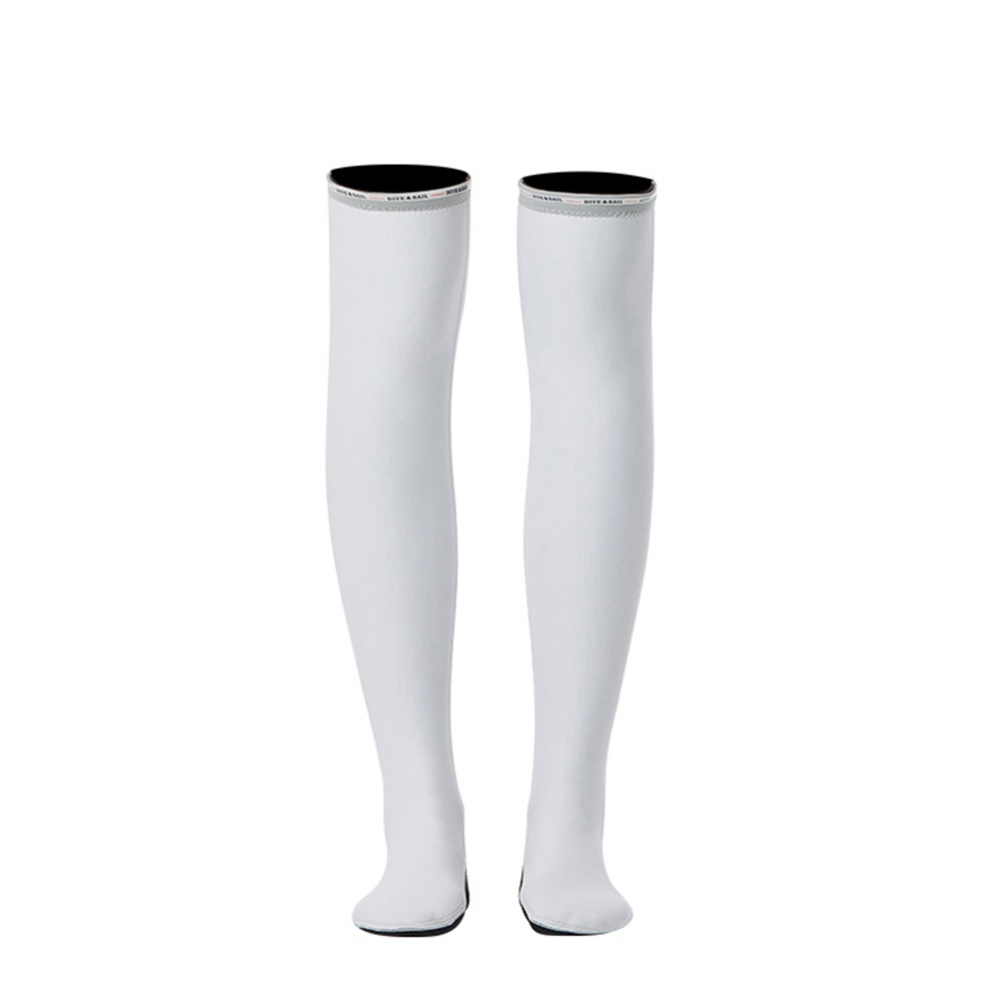 1.5MM Siamese Wet-type Warm Long Sleeve Jellyfish Swimming Surfing Stocking Suit White stockings_M - Image 2