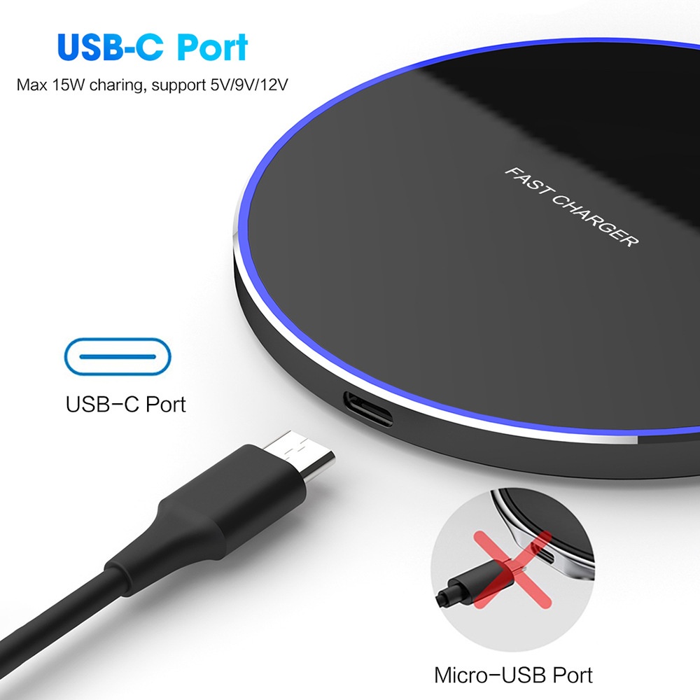 Wireless Magnetic Charger Ultra-thin Aluminum Alloy Quick Charge15wqi 15 w black - Image 3