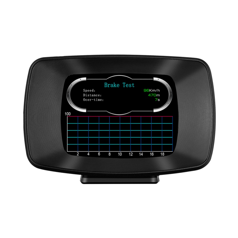 Car Hud Head-up Display Smart Digital Multi-function Temperature Gauge Voltage Speed Meter Alarm Black - Image 3