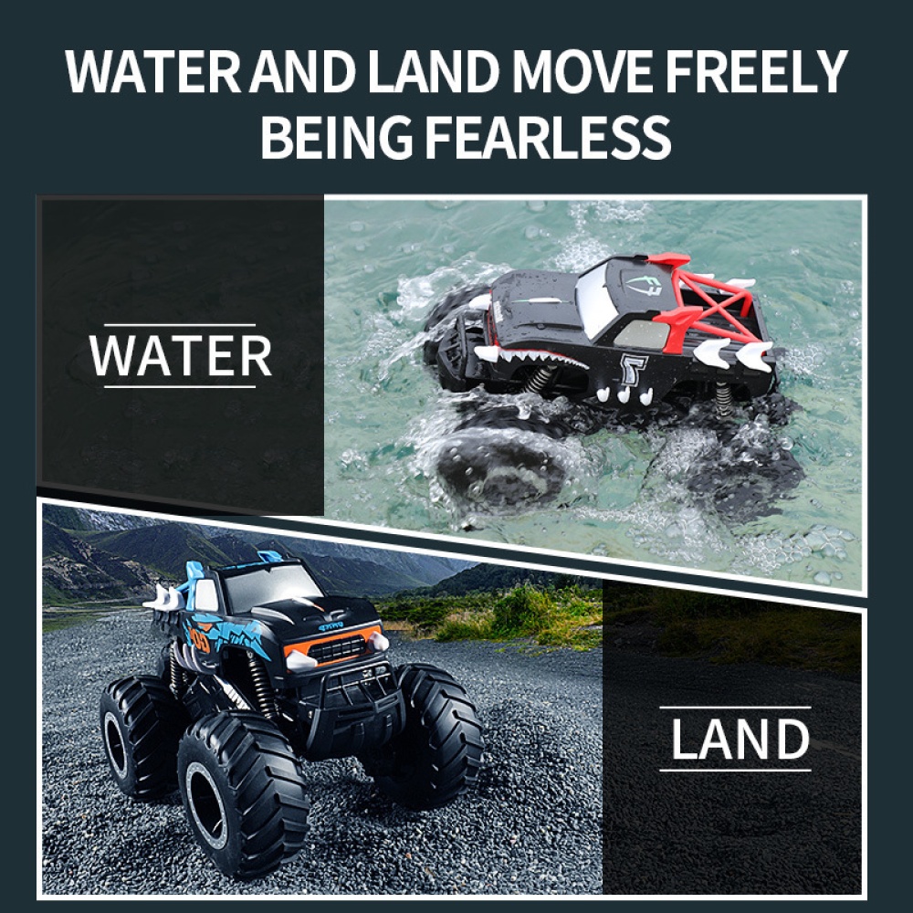 Q127 Remote Control Car Rechargeable Amphibious Off-road Vehicle Toys A Blue - Image 3