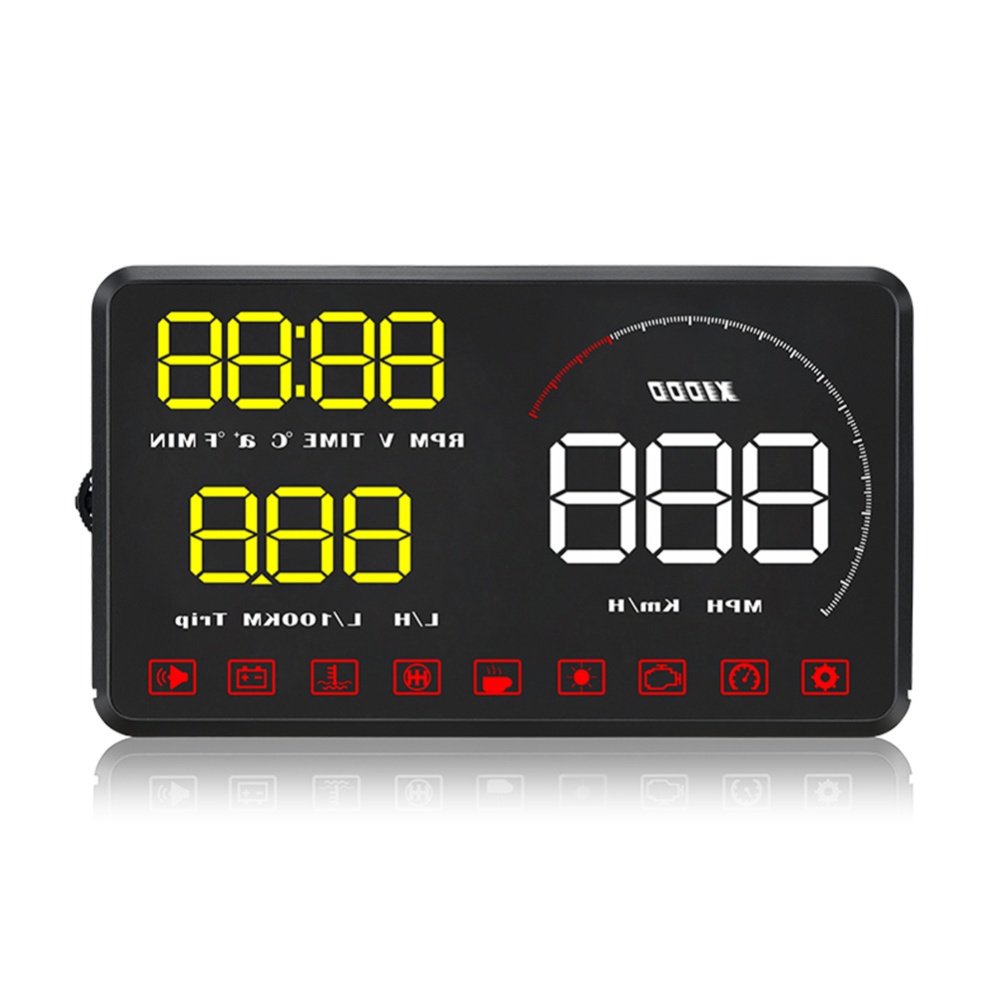 Car HUD Head-Up Display LED Colourful Screen Diagnostic Tool Alarm System black - Image 2