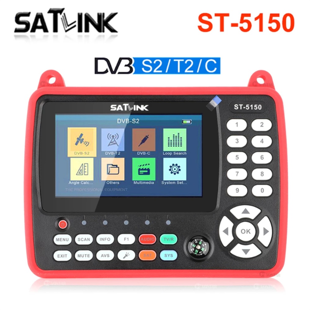 Satlink St-5150 Dvb-s2/t2/c HD Satellite Tv Finder Meter 4.3 Inch Detector UK Plug - Image 3