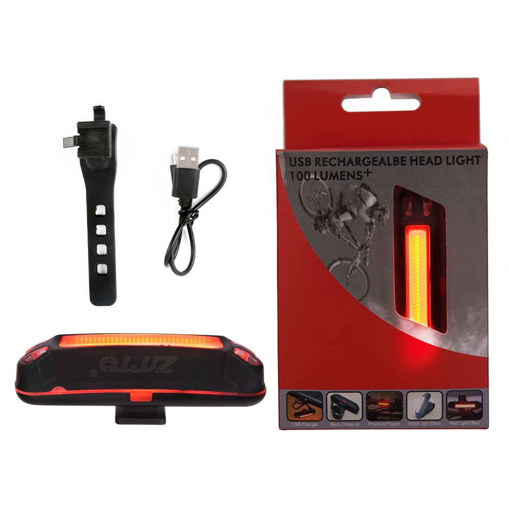 ZTTO Waterproof MTB Front Rear USB Rechargeable Safe LED Light Taillight Red light - Image 3