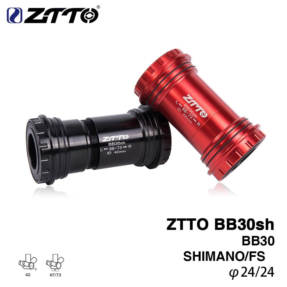 ZTTO BB30sh BB30 Mean Axle Screw - in Shaft Bicycle Fit Bottom Brackets For MTB Road Bike Parts Exchange to Shimano GXP Crankset black