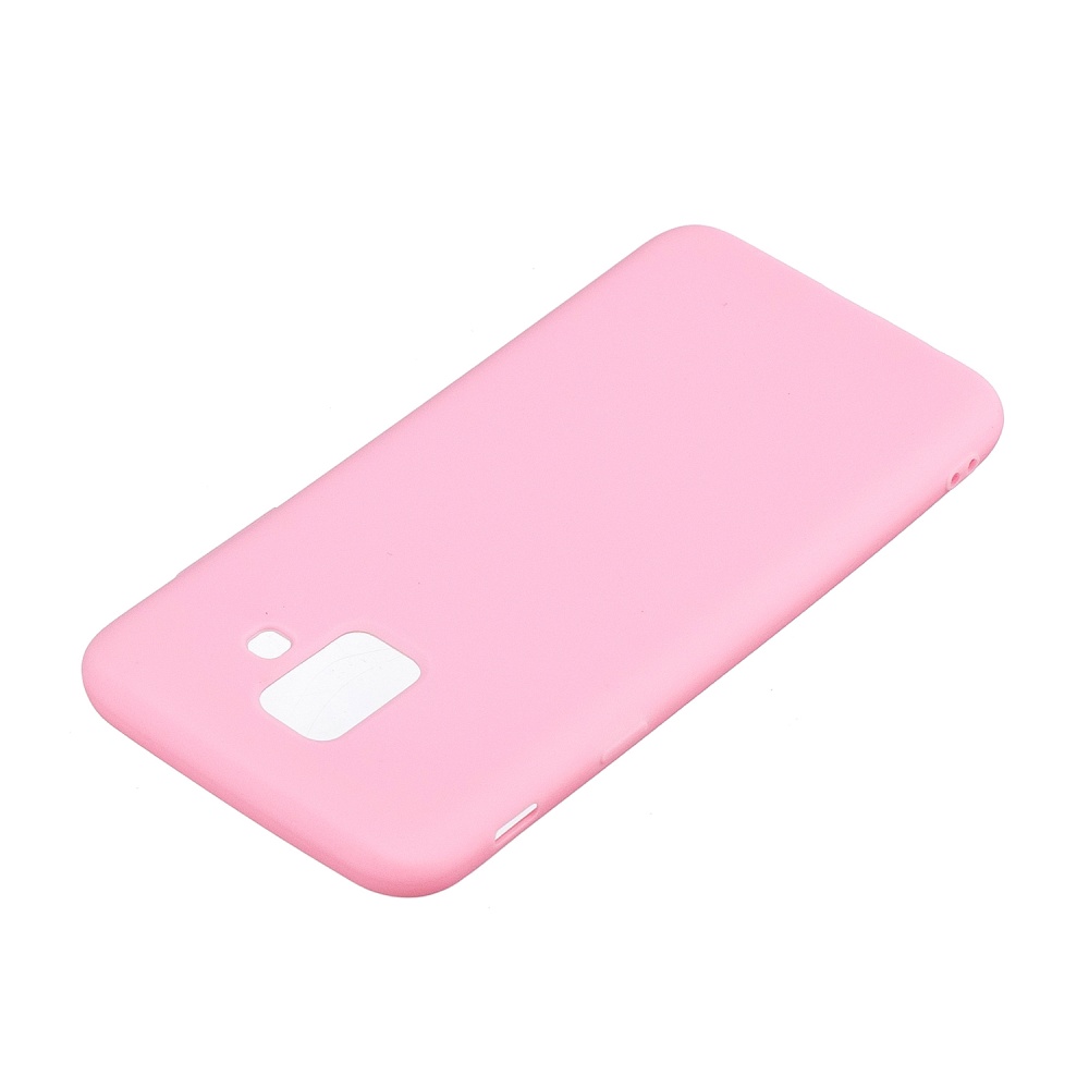 for Samsung A6 2018 Lovely Candy Color Matte TPU Anti-scratch Non-slip Protective Cover Back Case dark pink - Image 3