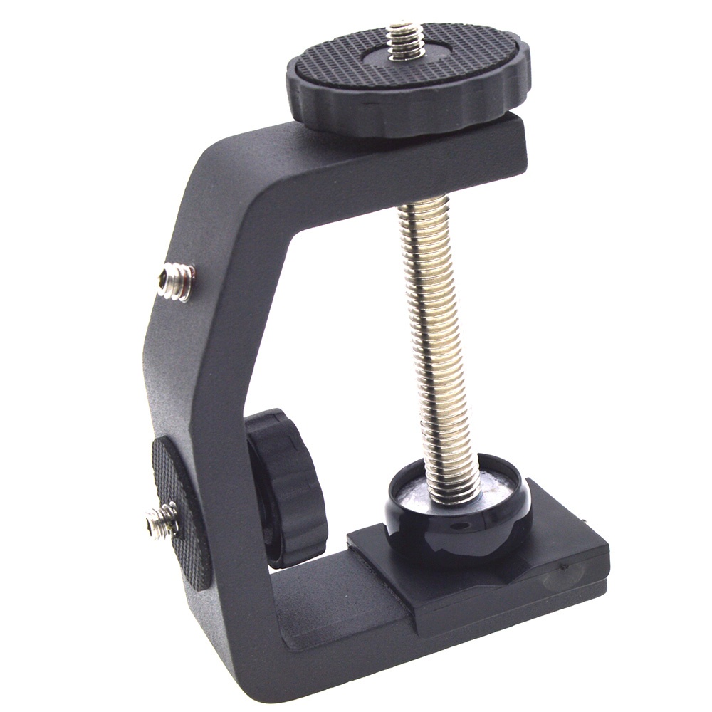 Metal Heavy Duty Photo Studio Light Stand C Clamp U Clip Bracket Large Size with 1/4"" Srew black - Image 3