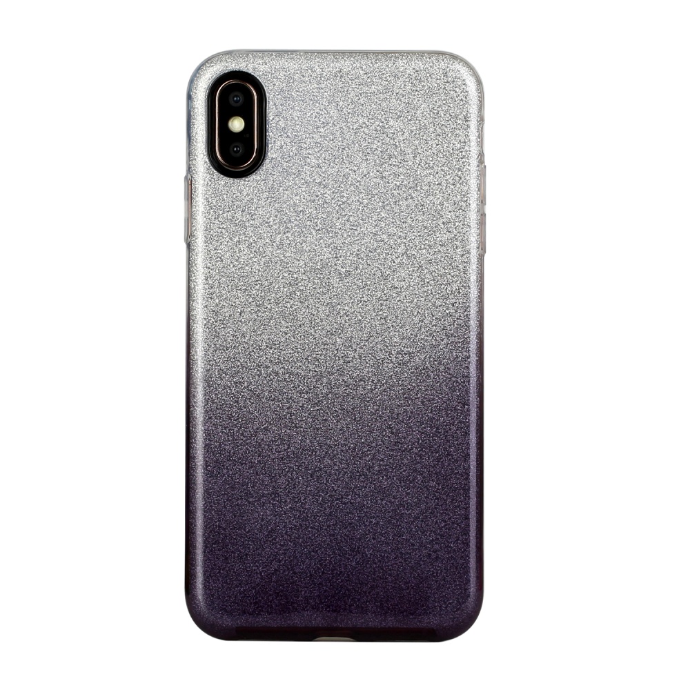 For iphone X/XS/XR/XS MAX/11/11 pro MAX Phone Case Gradient Color Glitter Powder Cover with Airbag Bracket black - Image 3