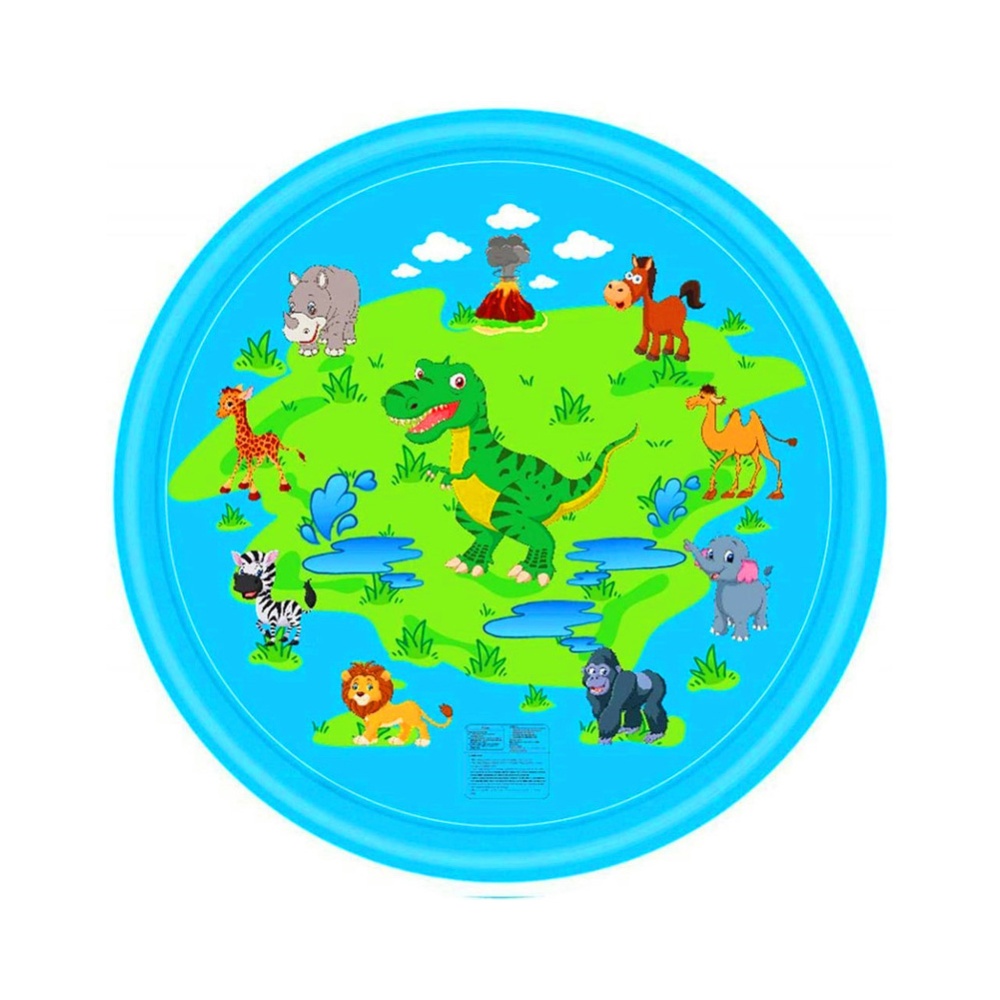 68inch Outdoor Lawn Game Mat Cartoon Pattern Water Spray Toy for Kids Boys Girls Dinosaur spray mat 170cm - Image 3