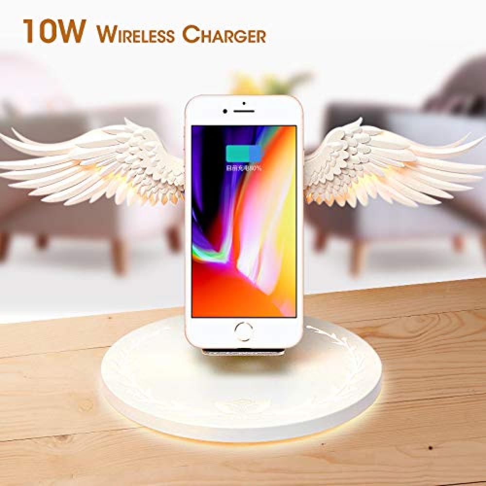 Angel Wings Qi Wireless Charge Dock 10W 3.0 Fast Charger Type C for iPhone X XR 8 Plus Smasung S9 S10 Huawei white - Image 3