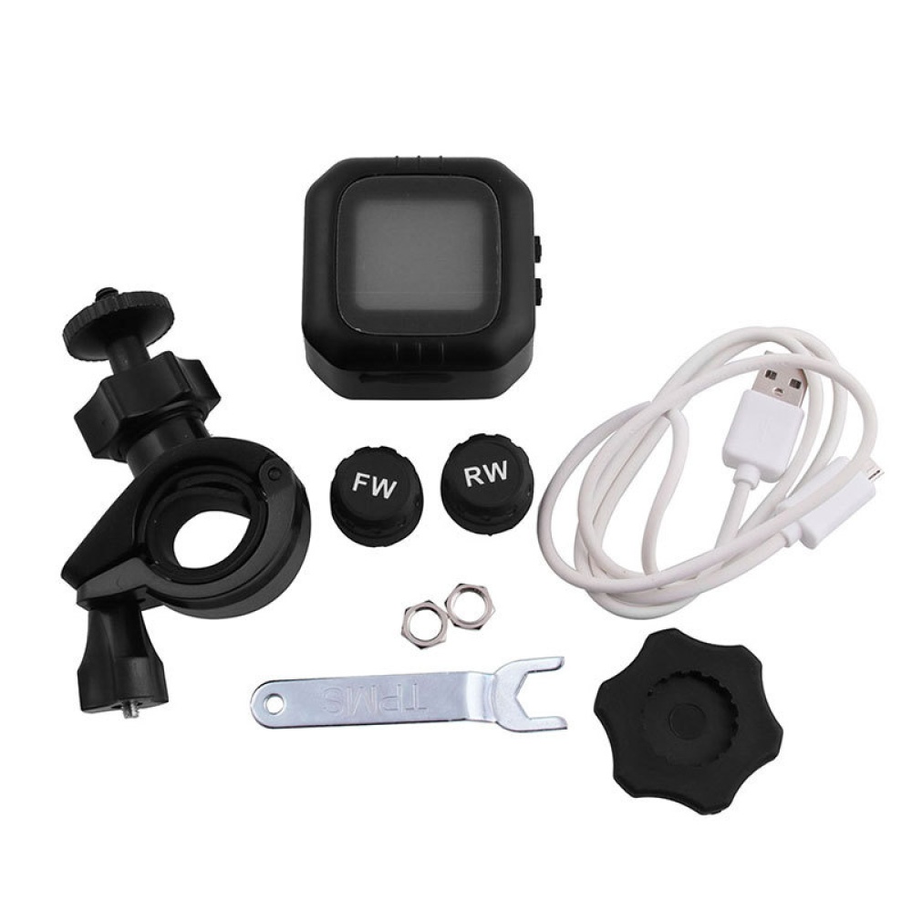 Motorcycle TPMS Motor Tire Pressure Temperature Waterproof Wireless Monitoring Alarm System with 2 External Sensors black - Image 2