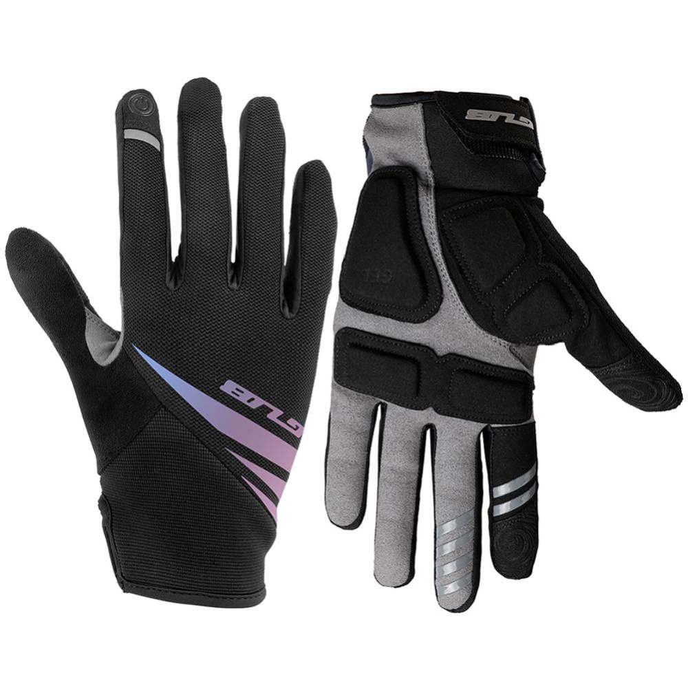 Men Women Touchscreen Cycling Gloves Anti Shock Keep Warm Reflective Winter Bike Ski Outdoor Camping Motorcycle black_l