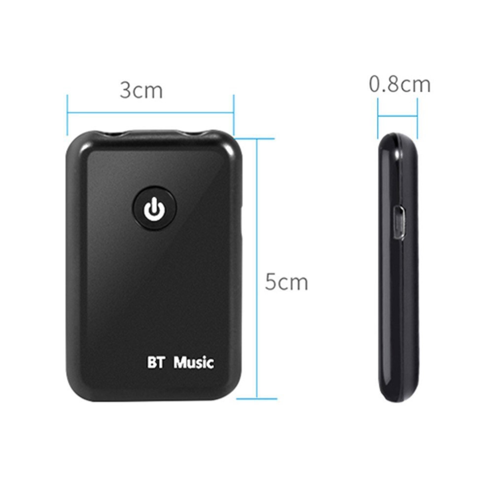 2 in 1 Bluetooth Transmitter and Receiver 3.5mm Wireless Audio Adapter for TV/Home Stereo System black - Image 3