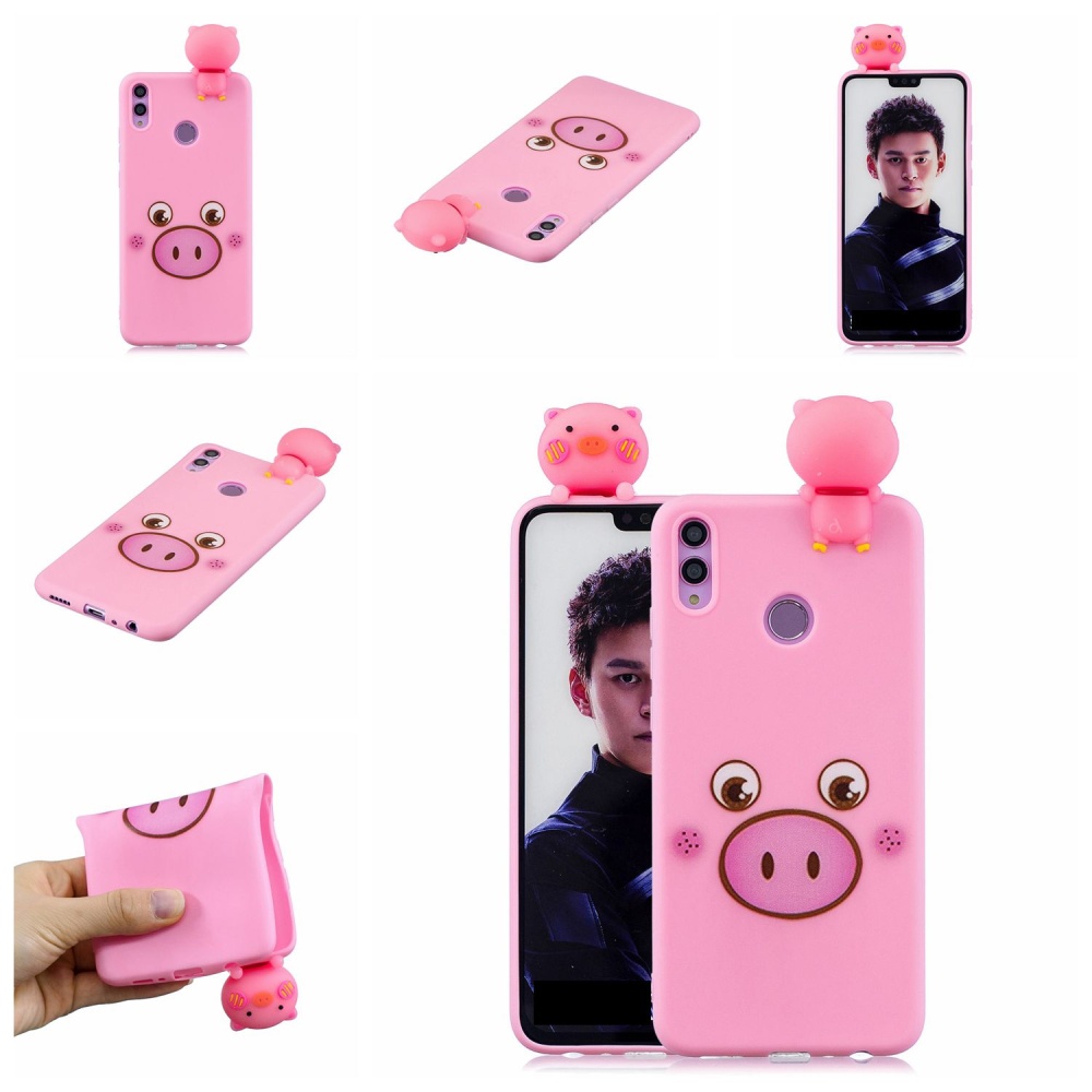 For Huawei Nova 3I 3D Cartoon Lovely Coloured Painted Soft TPU Back Cover Non-slip Shockproof Full Protective Case Small pink pig - Image 3