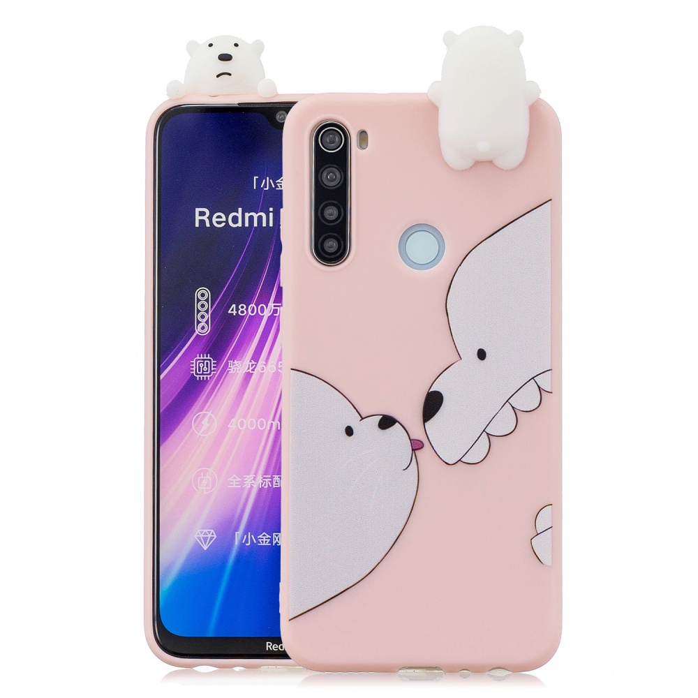 For Redmi NOTE 8T 3D Cartoon Painting Back Cover Soft TPU Mobile Phone Case Shell Big white bear - Image 3