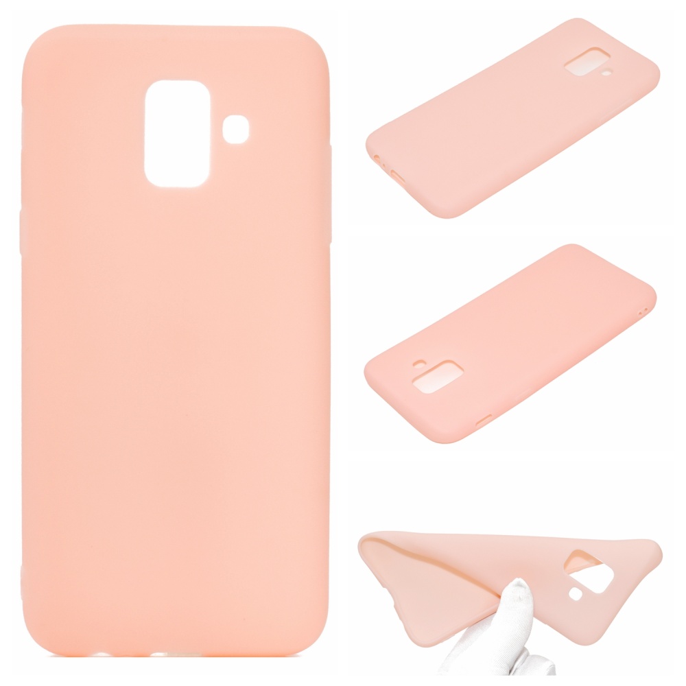 for Samsung A6 2018 Lovely Candy Color Matte TPU Anti-scratch Non-slip Protective Cover Back Case Light pink - Image 3