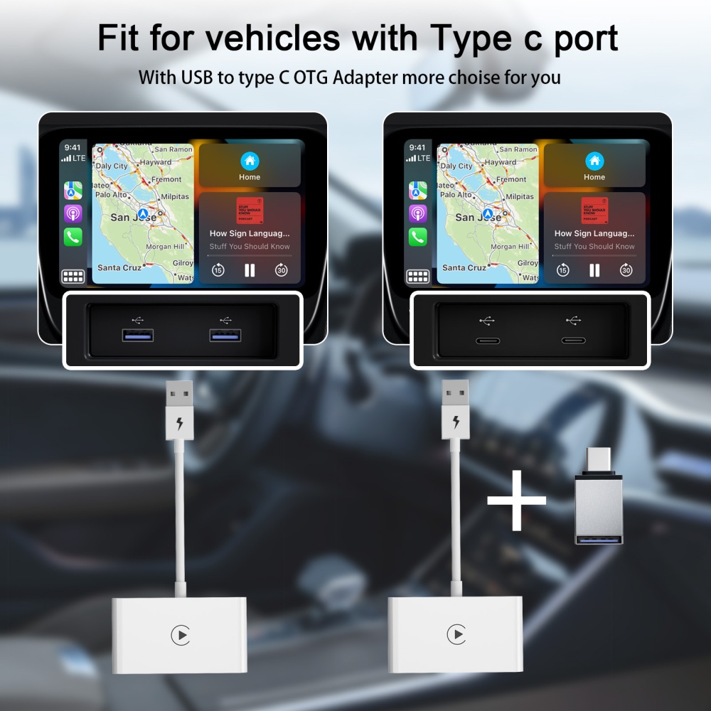 Usb Type C Adapter Wired to Wireless for Carplay Wifi 2.4ghz 5ghz Converter - Image 3