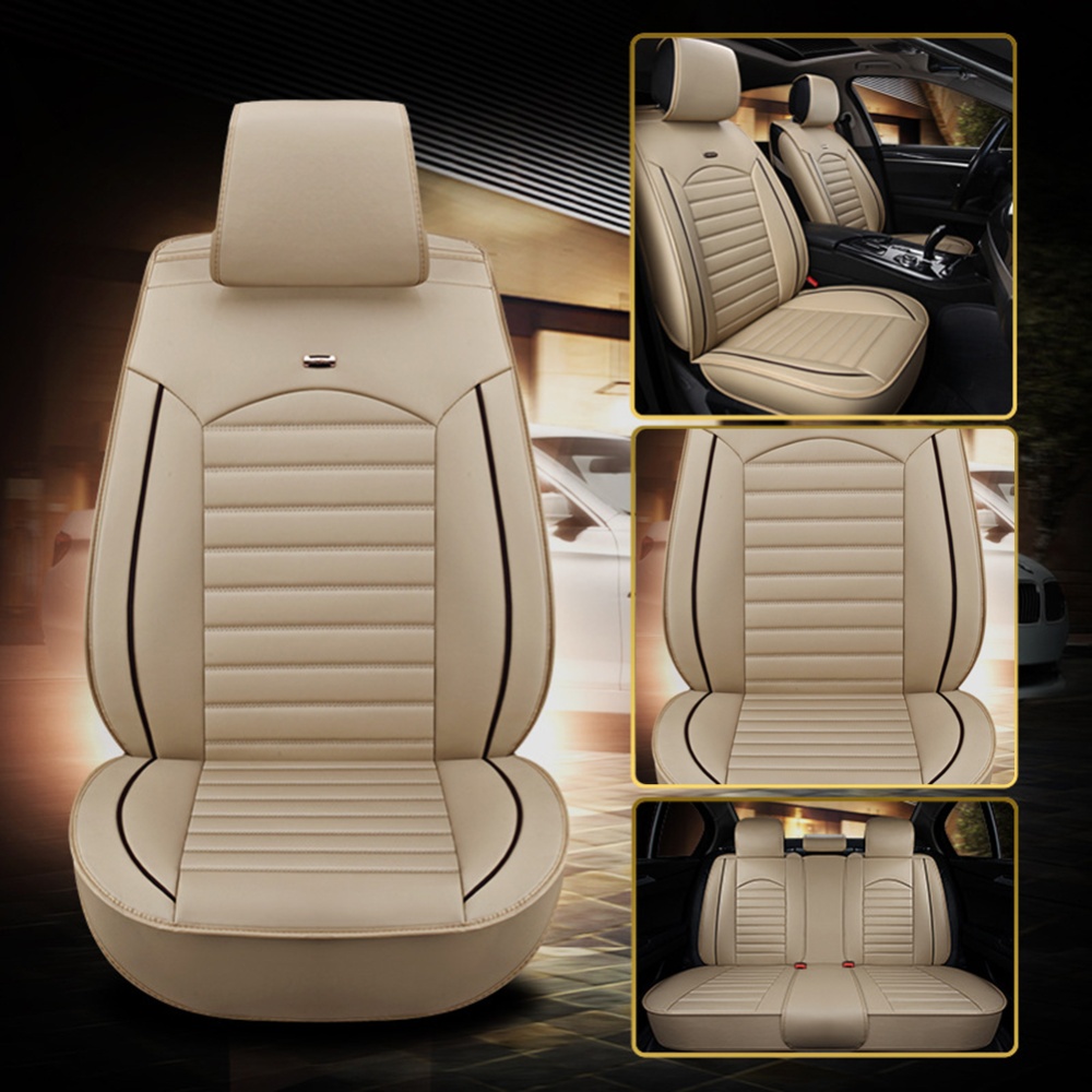 Universal Car Seat Cover Four Seasons Full Protector Beige Standard Edition - Image 2