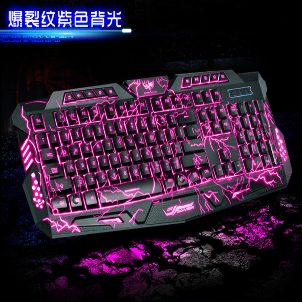 Tri-Color Backlit Computer Gaming Keyboard Teclado USB Powered Game for Desktop Laptop tri-color backlit keyboard - Image 2