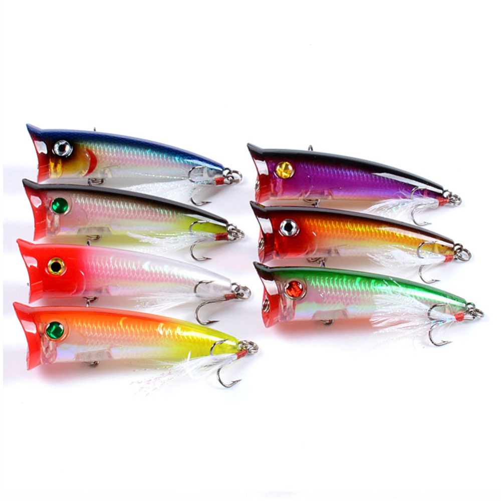 Fishing Lure 7.8cm 10.5g Topwater Wobbler Artificial Hard Bait with Feather Hook 1# - Image 3