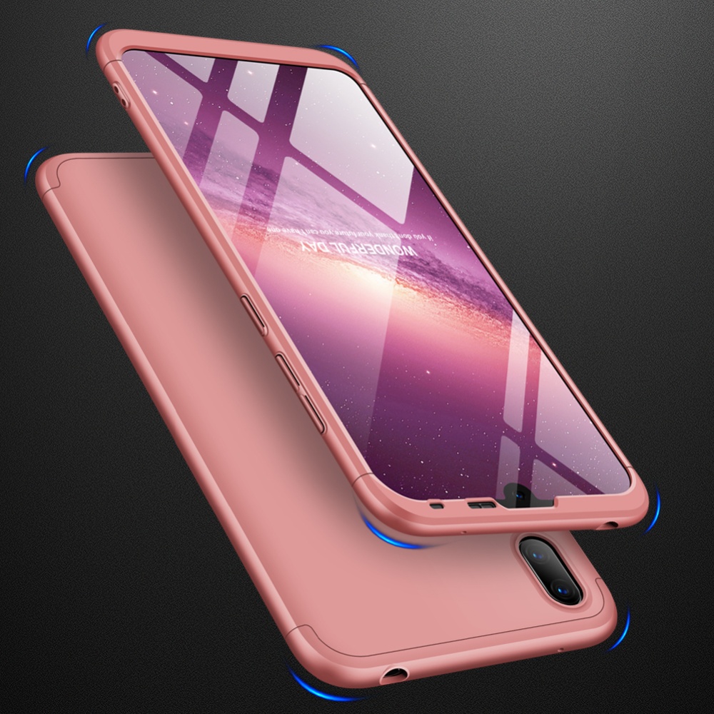 For HUAWEI Y7 pro 2019 Ultra Slim PC Back Cover Non-slip Shockproof 360 Degree Full Protective Case Rose gold - Image 3