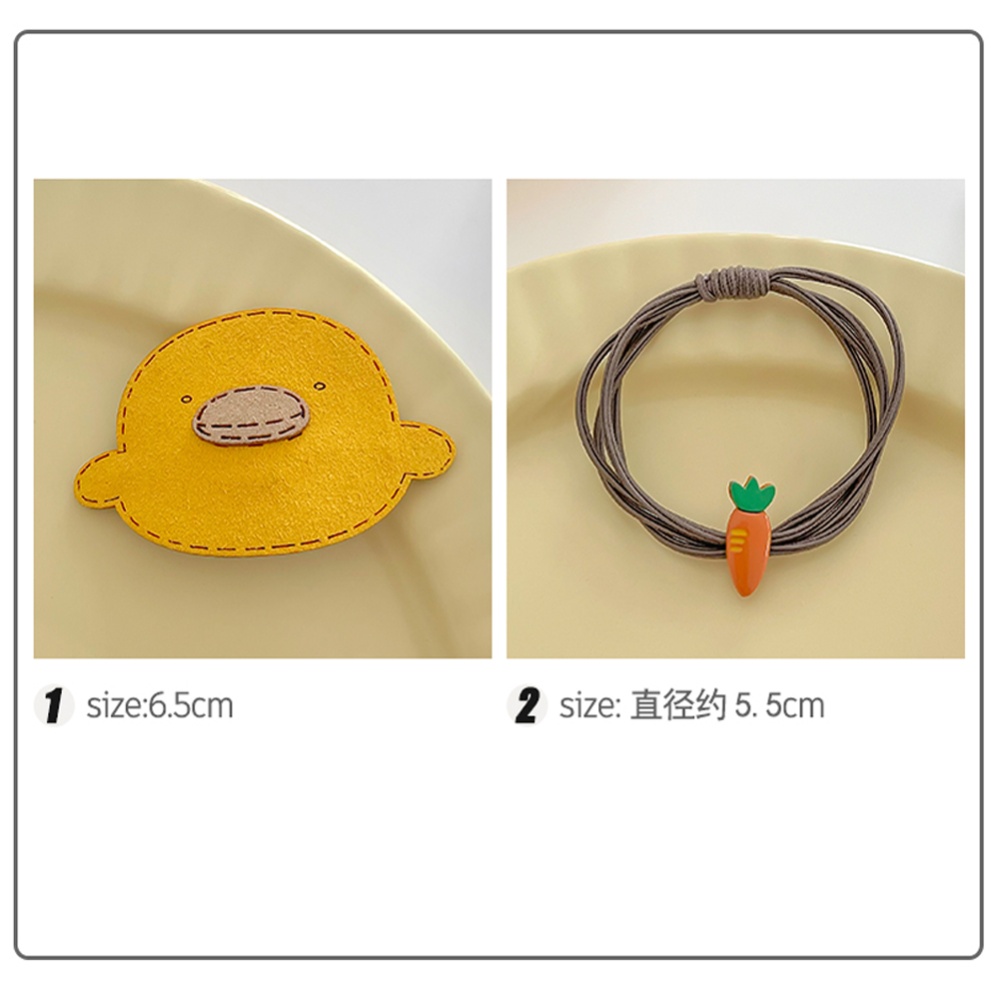 Yellow Duck Hair Clip Carrot Rope Side Bangs Hairpin Cute Creative Funny Ornament 1#Little yellow duck hairpin - Image 3