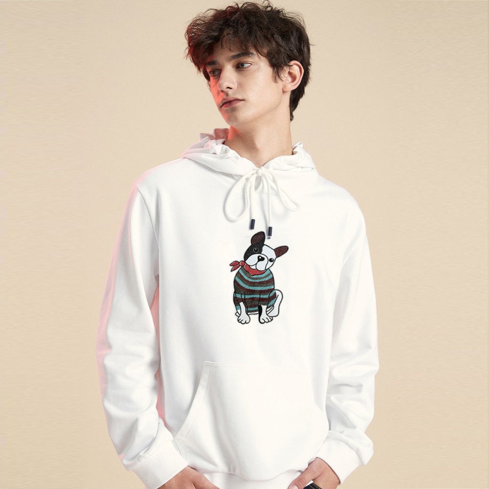 Men's Hoodie Fall Winter Cartoon Print Plus Size Hooded Tops Black_M - Image 3