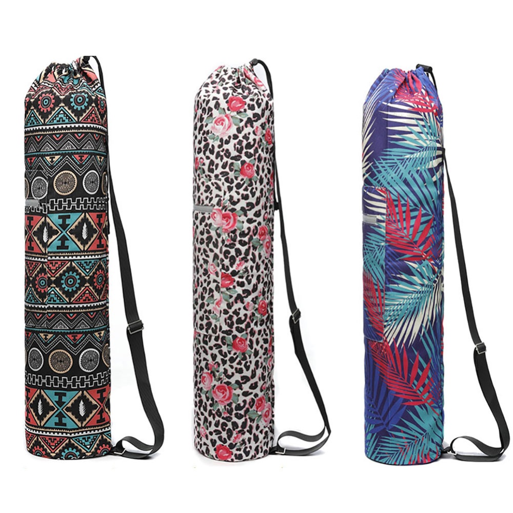 Floral Printed Yoga Mat Bag with Adjustable Strap Outdoor Exercise Accessories BG180001 - Image 2