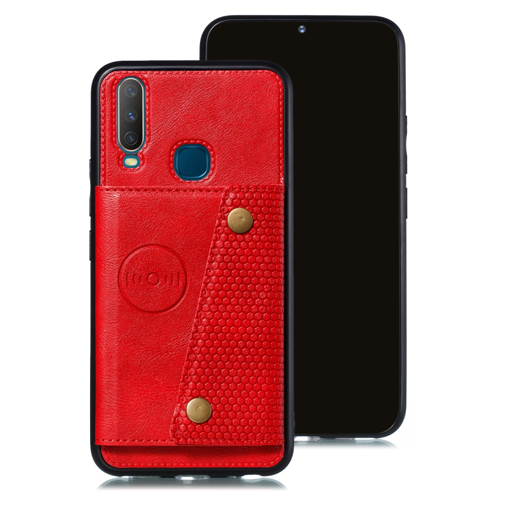 For VIVO Y17 Shockproof Double Buckle Wallet Case Cell Phone PU Leather Flip Stand Cover With Card Slots black - Image 3