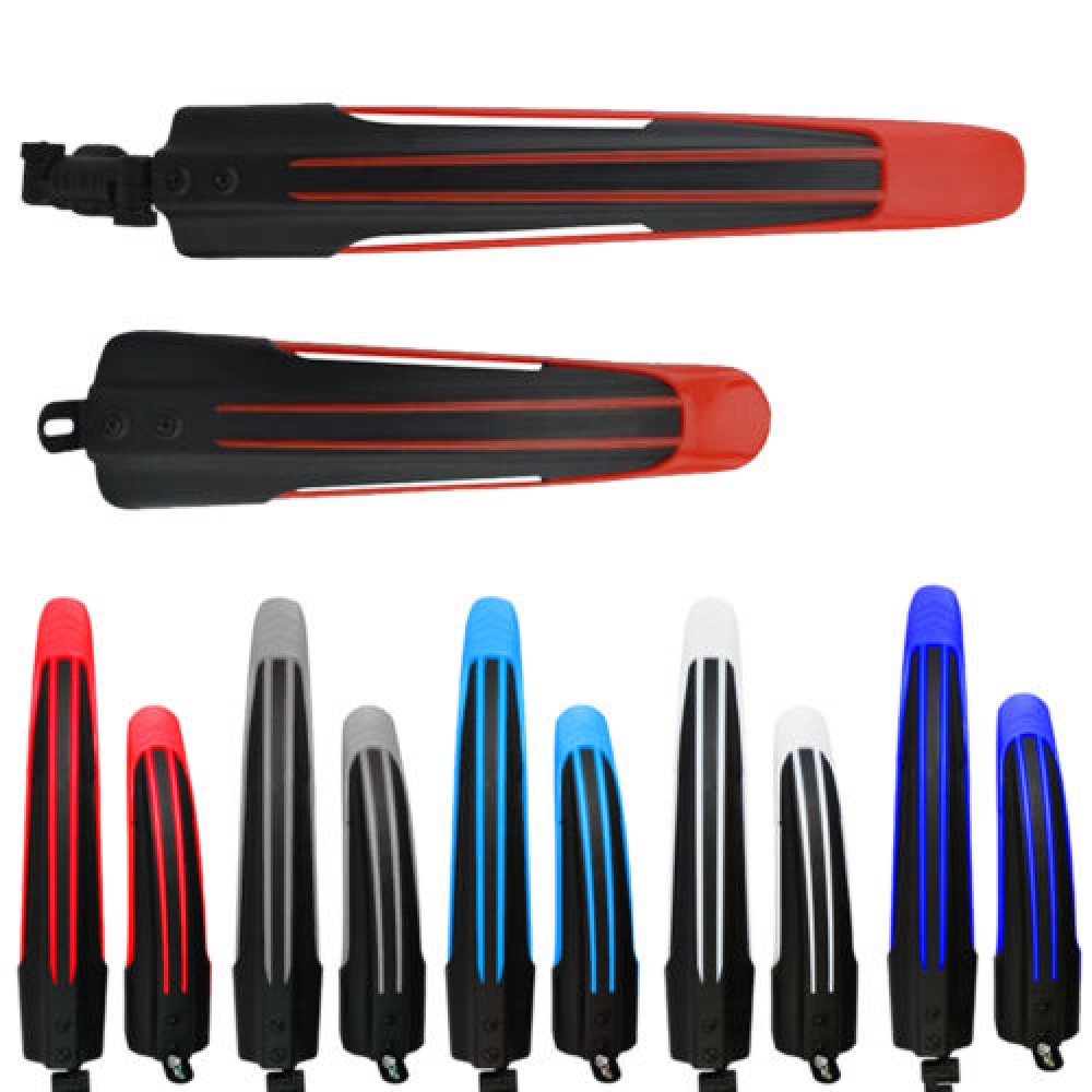 2 Pcs Bicycle Cycling Front and Rear Mud Mountain Bike Tire Fenders Guards Set Red - Image 3